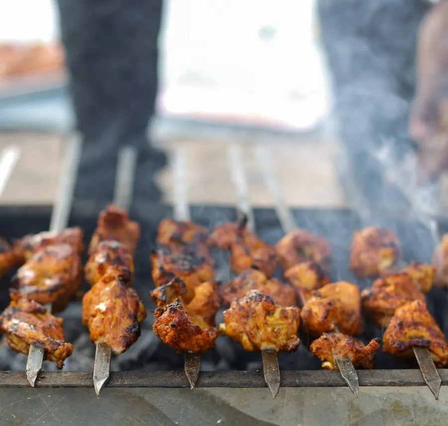 Skewers on the grill